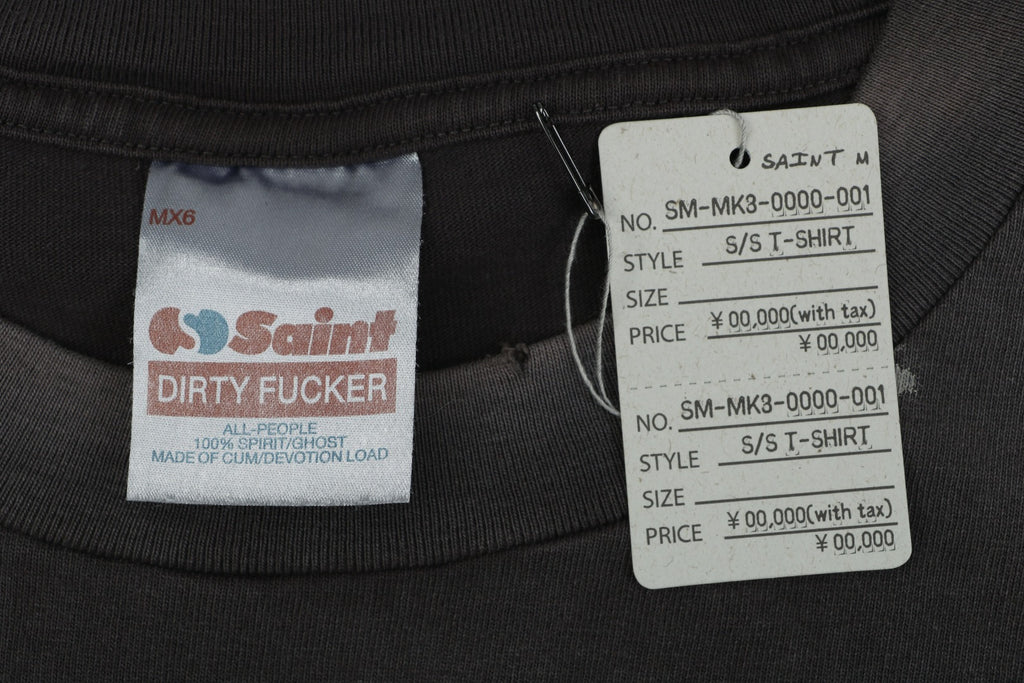 Saint Michael Irregular Script Pocket Print Tee — Vintage Black