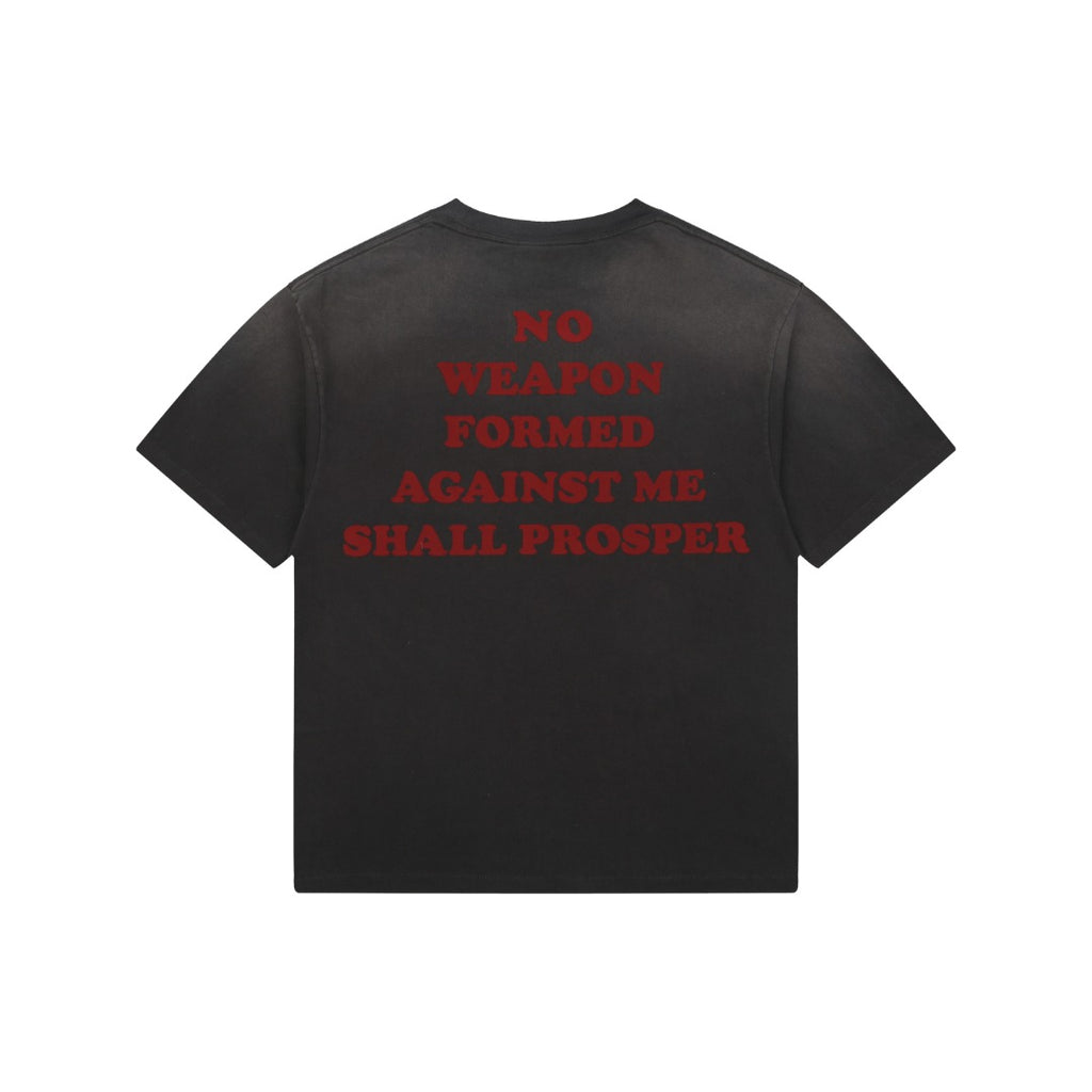 Saint Michael Irregular Script Pocket Print Tee — Vintage Black