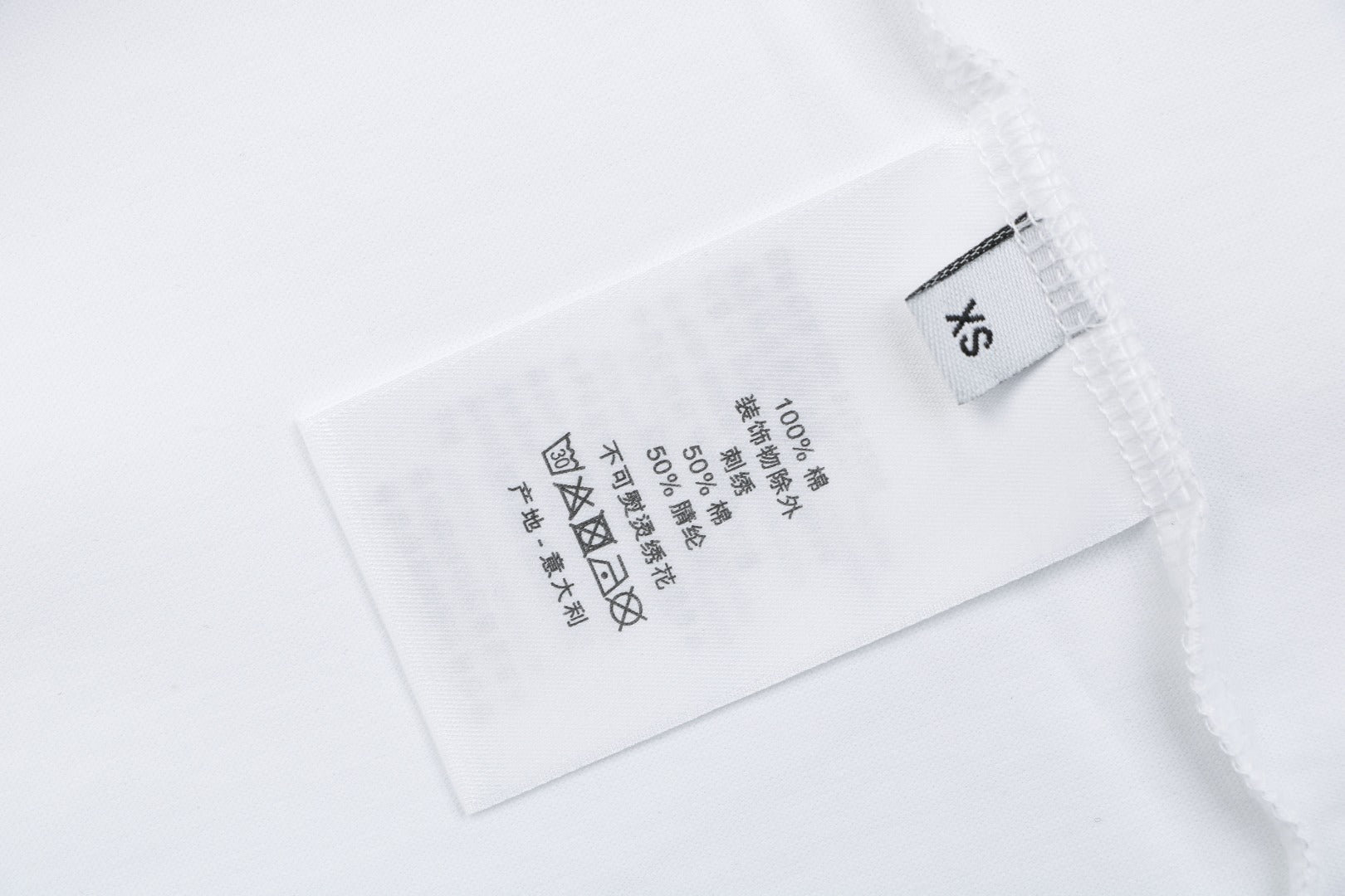Christian Dior CD Blue Stripe Slogan Print Tee — White