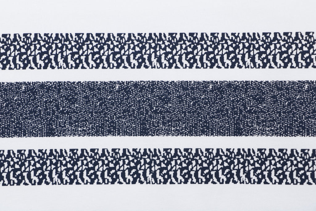 Christian Dior CD Blue Stripe Slogan Print Tee — White