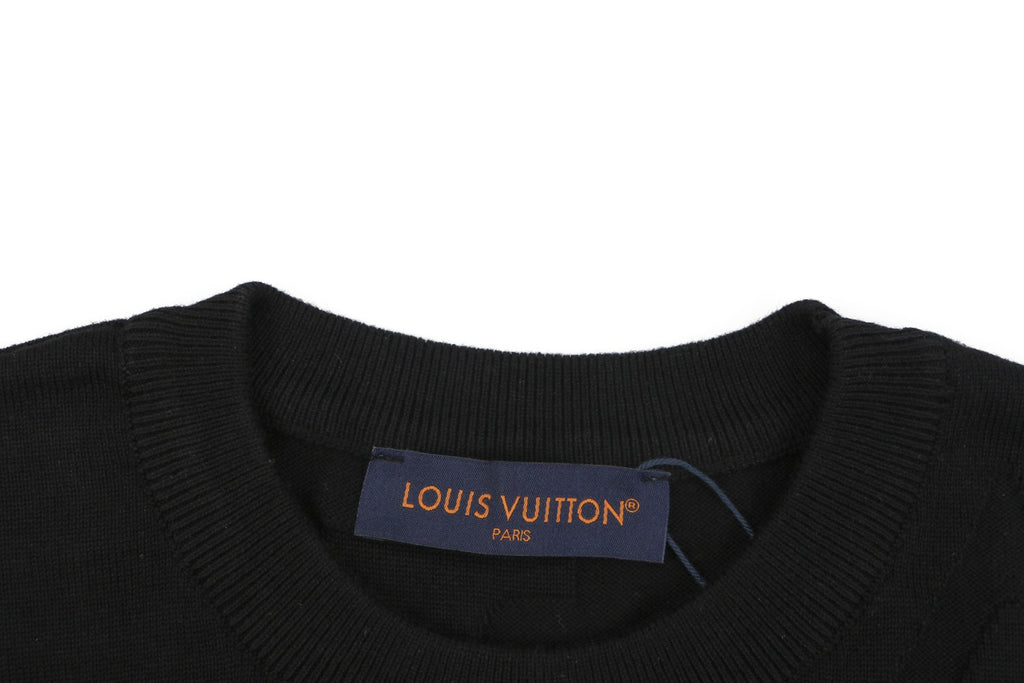 Louis Vuitton Tonal Large Monogram Jacquard Tee — Black