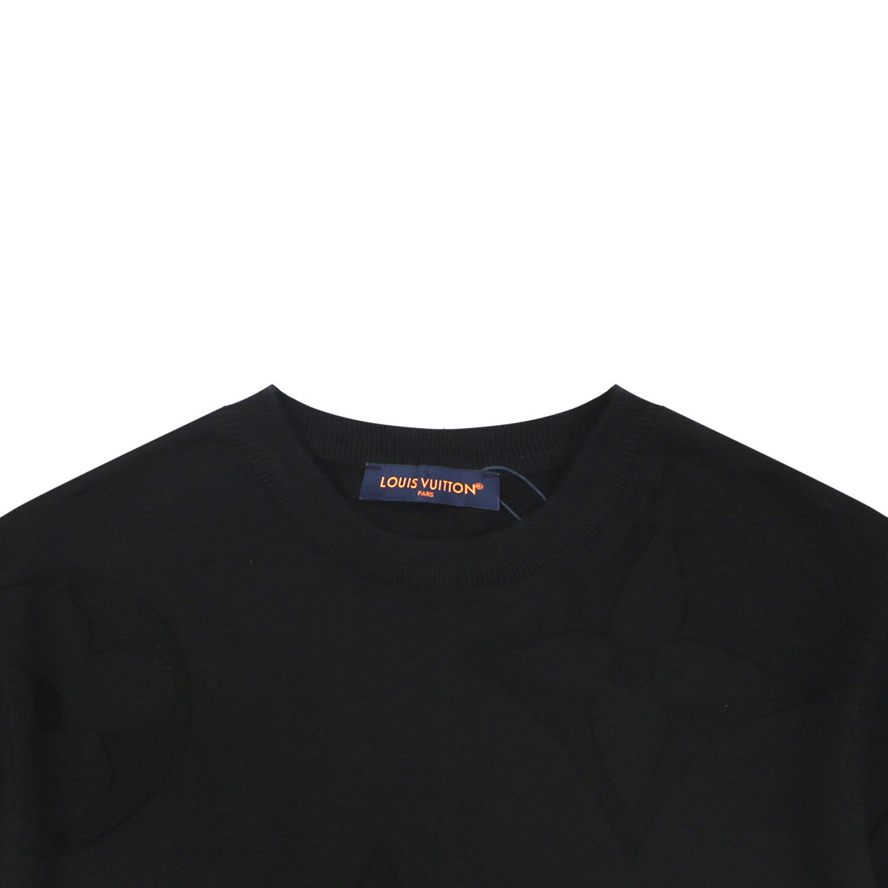 Louis Vuitton Tonal Large Monogram Jacquard Tee — Black
