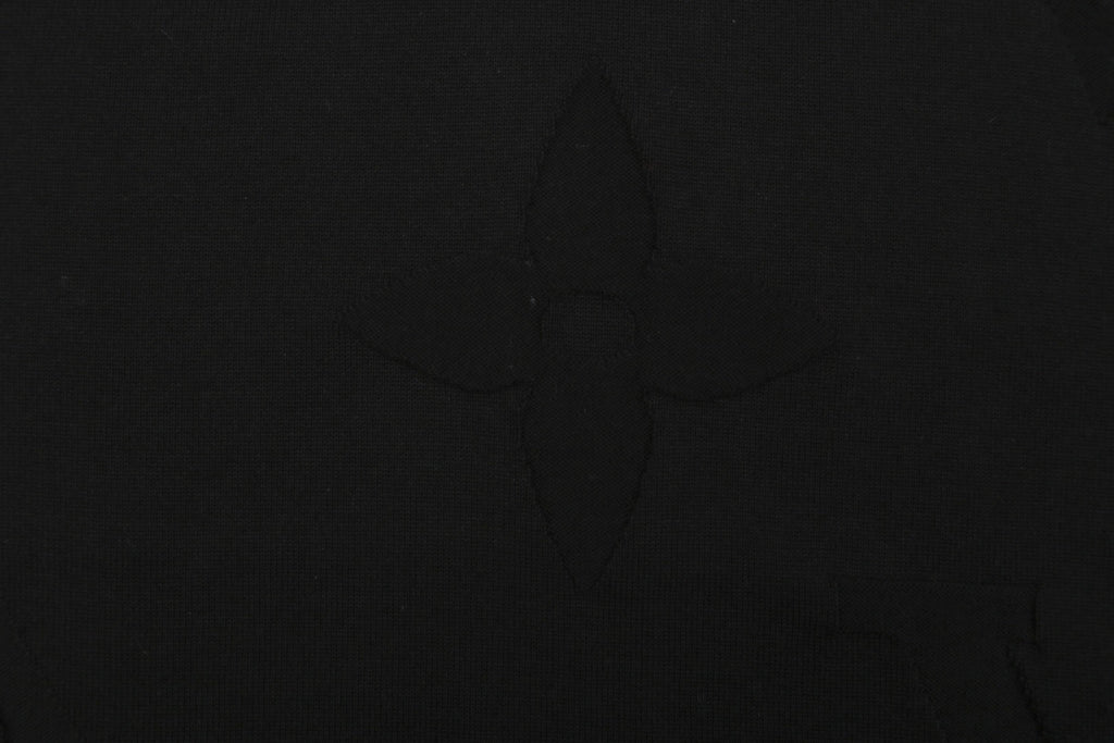 Louis Vuitton Tonal Large Monogram Jacquard Tee — Black