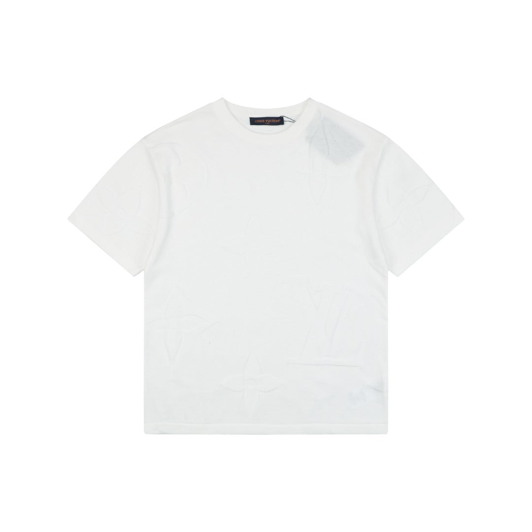 Louis Vuitton Tonal Large Monogram Jacquard Tee — Cream