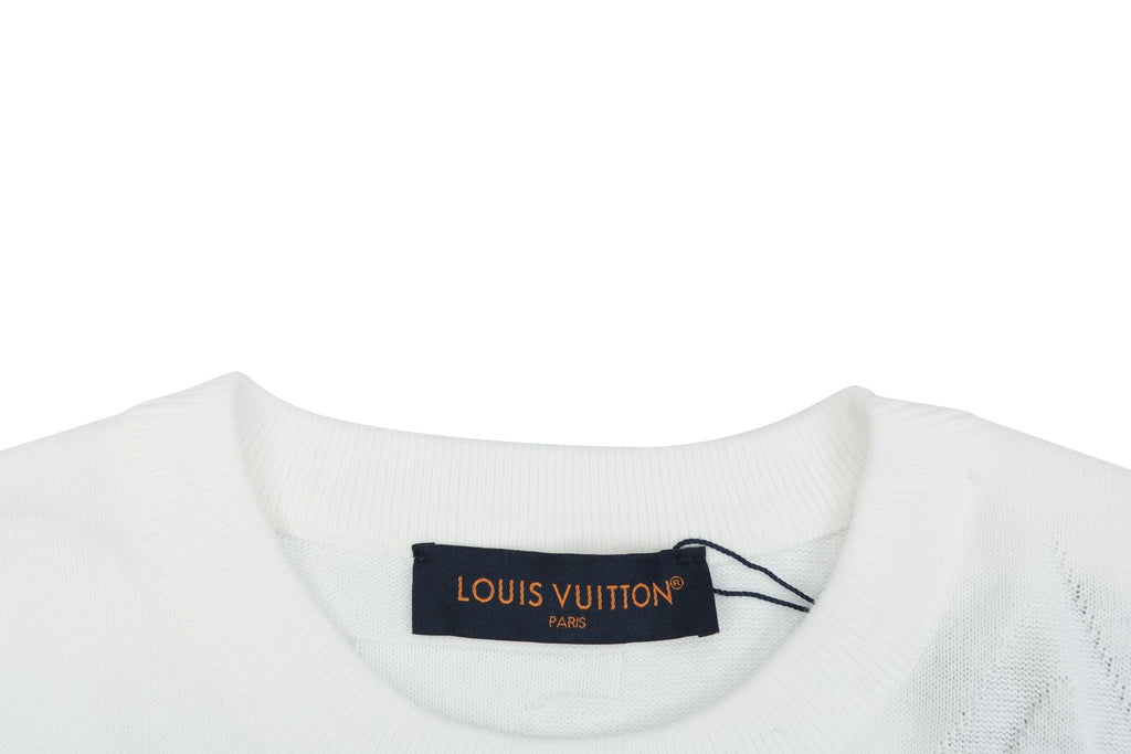 Louis Vuitton Tonal Large Monogram Jacquard Tee — Cream