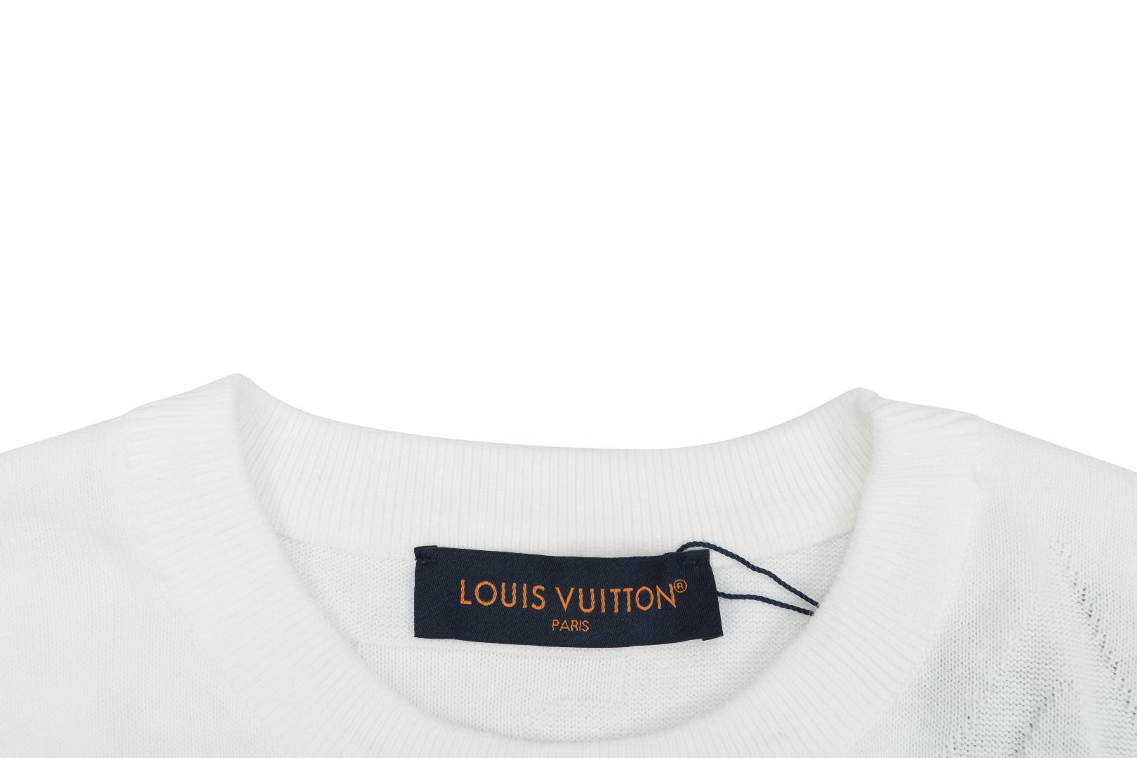 Louis Vuitton Tonal Large Monogram Jacquard Tee — Cream