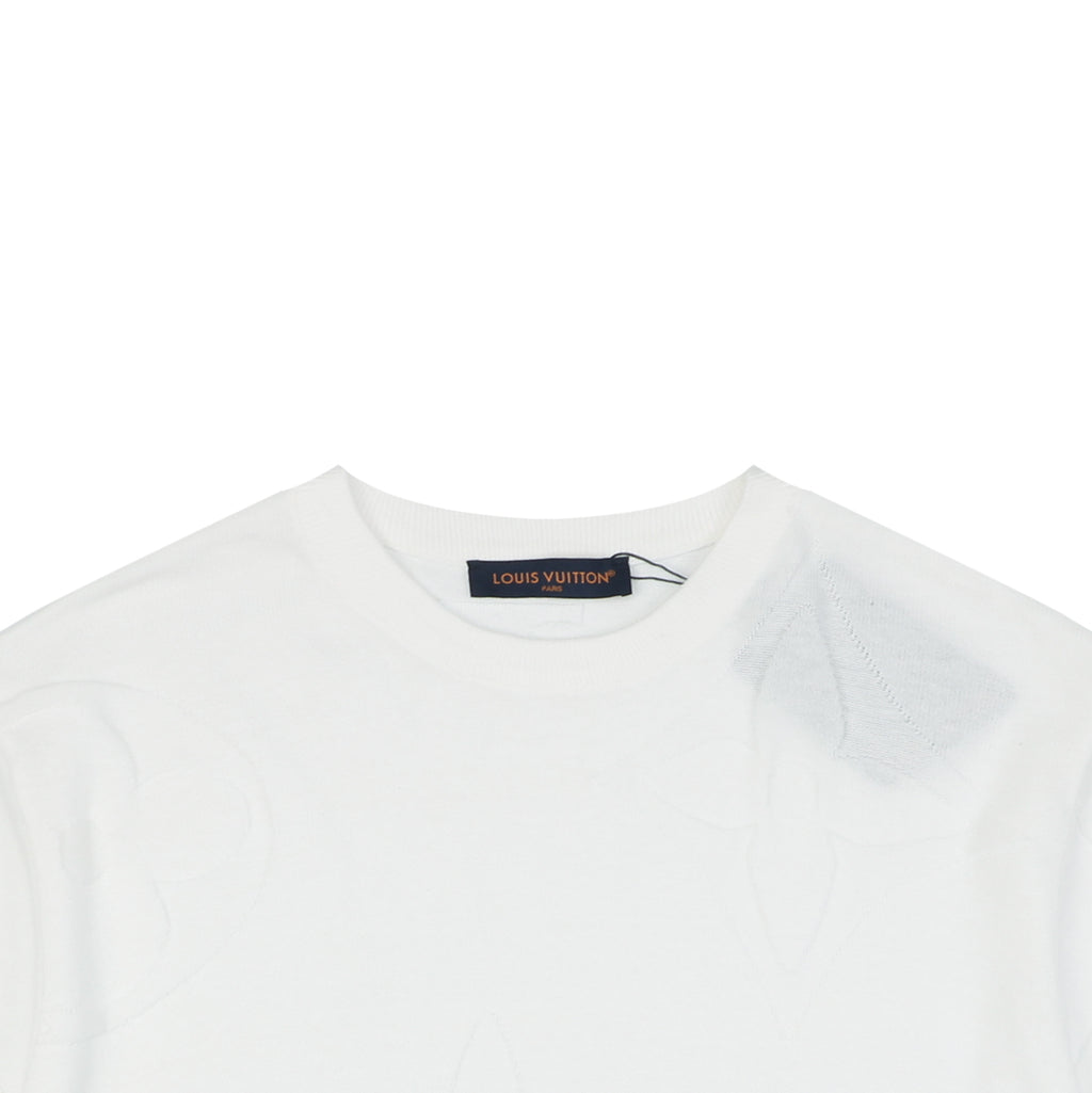 Louis Vuitton Tonal Large Monogram Jacquard Tee — Cream