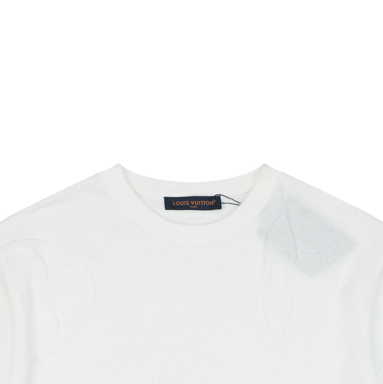 Louis Vuitton Tonal Large Monogram Jacquard Tee — Cream