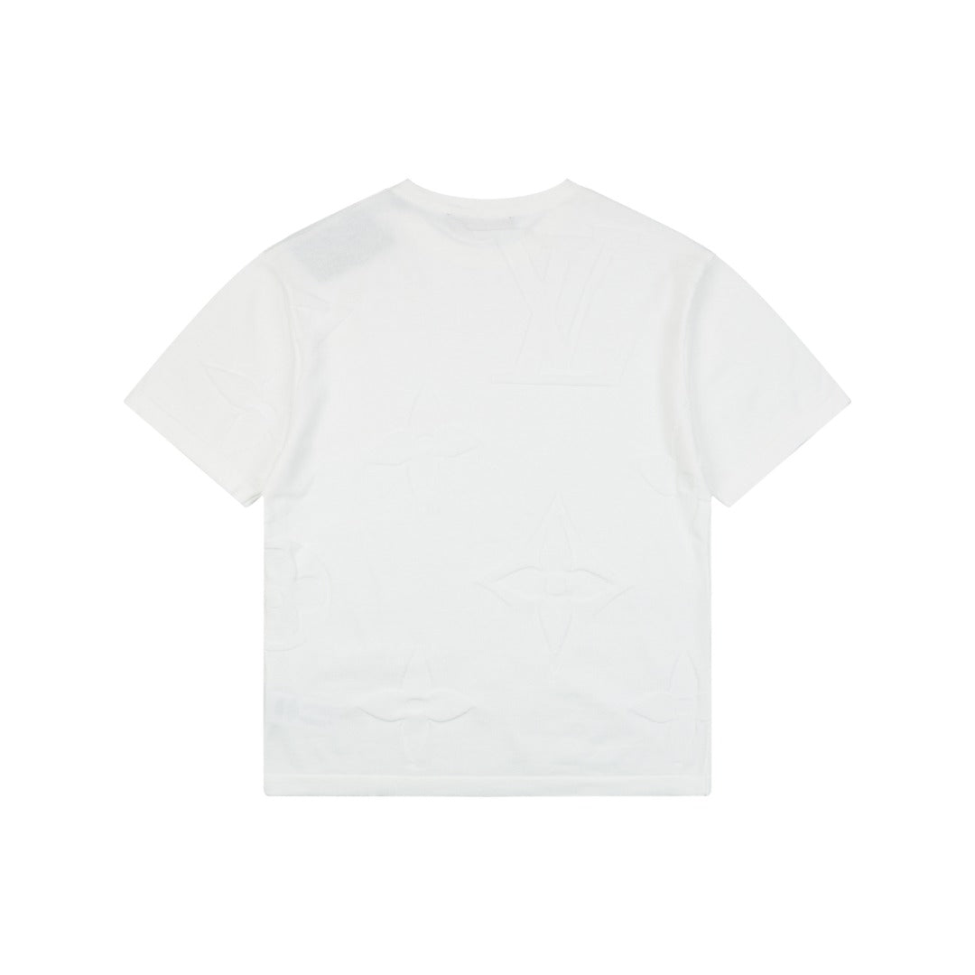 Louis Vuitton Tonal Large Monogram Jacquard Tee — Cream