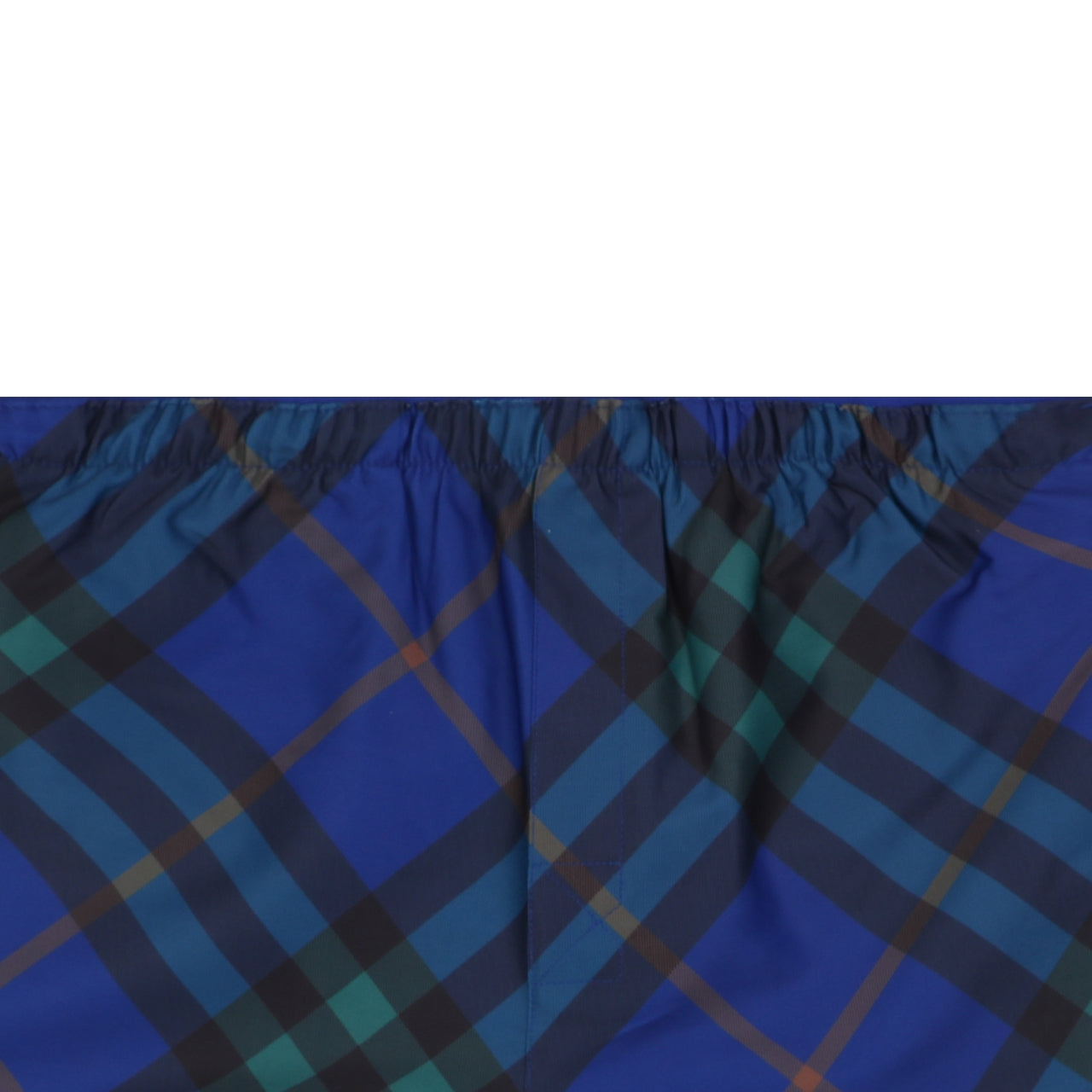 Burberry Diagonal Check Mesh-Lined Nylon Shorts — Royal Blue