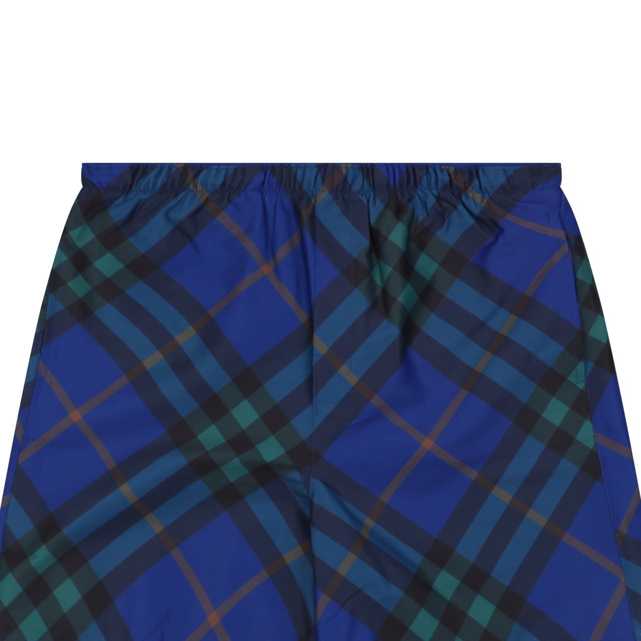Burberry Diagonal Check Mesh-Lined Nylon Shorts — Royal Blue