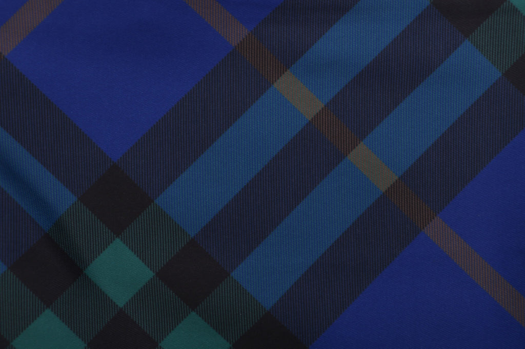 Burberry Diagonal Check Mesh-Lined Nylon Shorts — Royal Blue