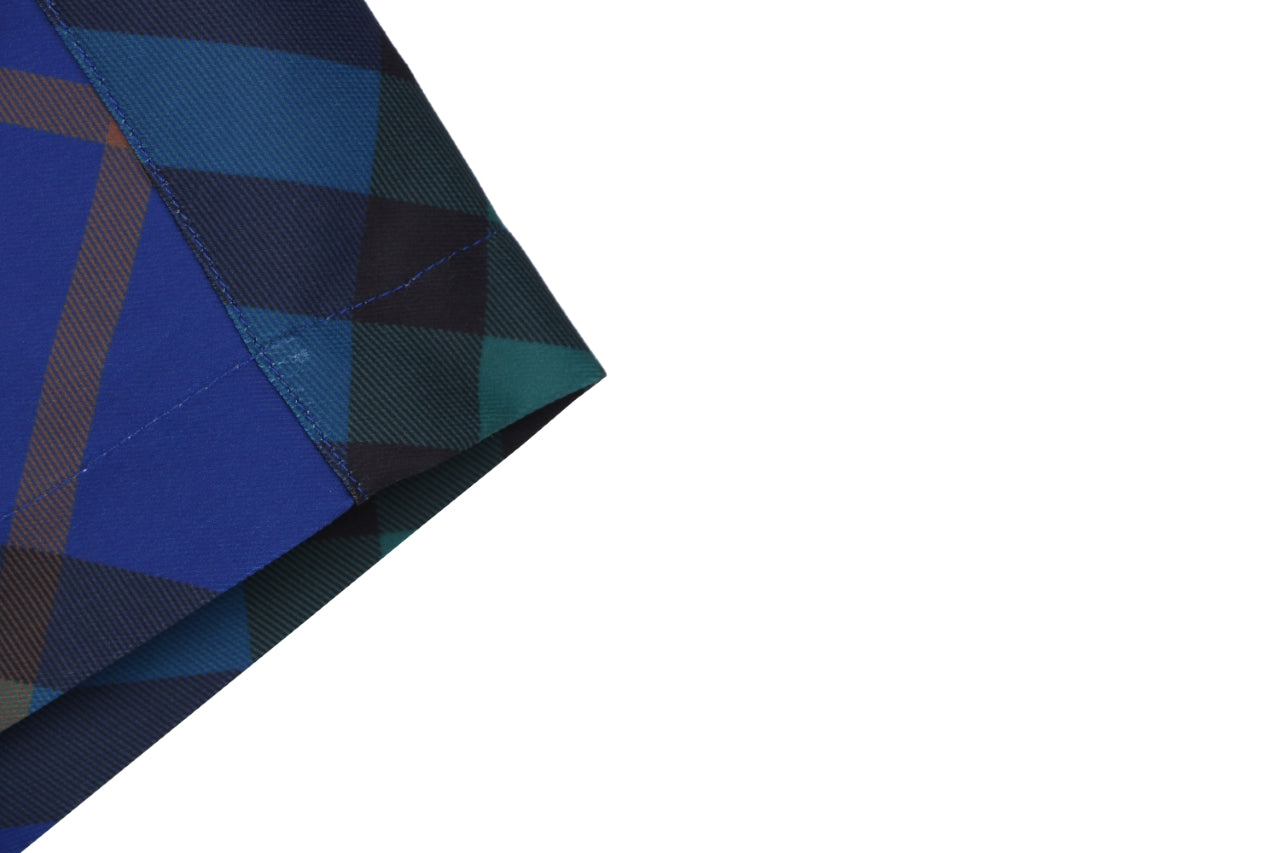 Burberry Diagonal Check Mesh-Lined Nylon Shorts — Royal Blue