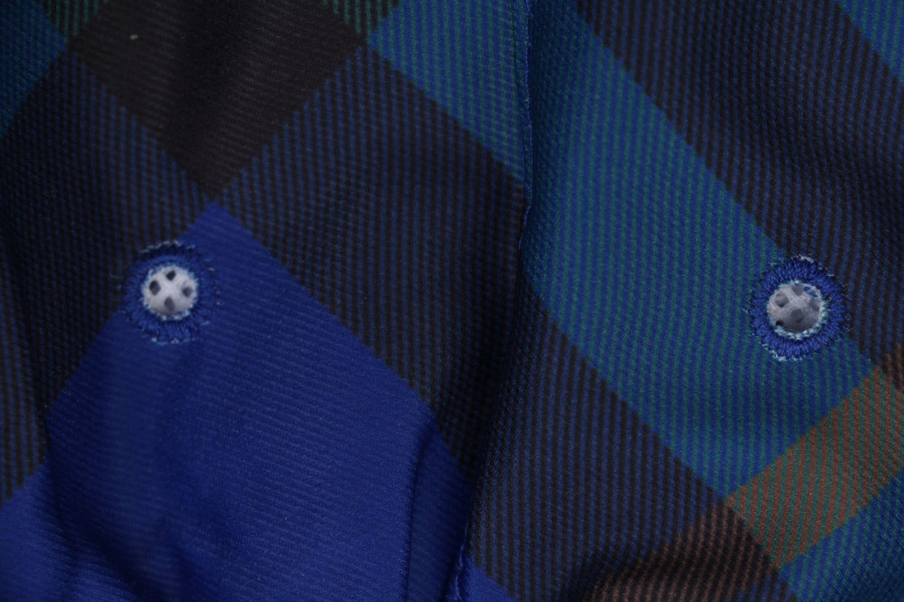 Burberry Diagonal Check Mesh-Lined Nylon Shorts — Royal Blue