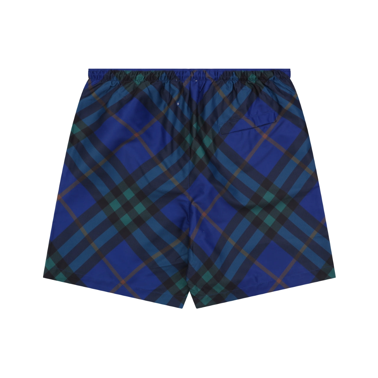Burberry Diagonal Check Mesh-Lined Nylon Shorts — Royal Blue