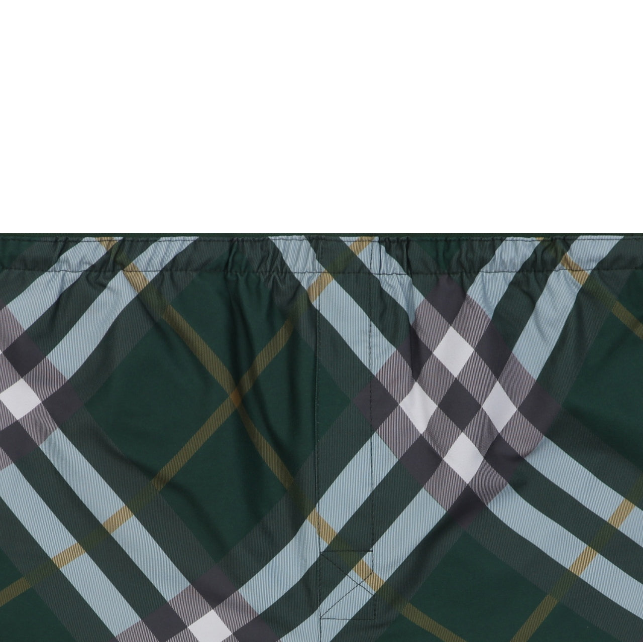 Burberry Diagonal Check Mesh-Lined Nylon Shorts — Forest Green