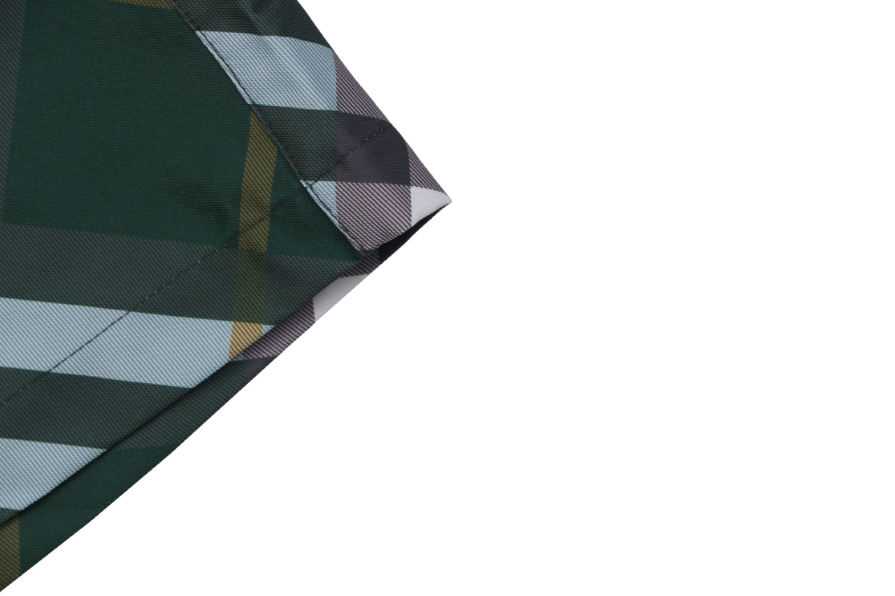 Burberry Diagonal Check Mesh-Lined Nylon Shorts — Forest Green
