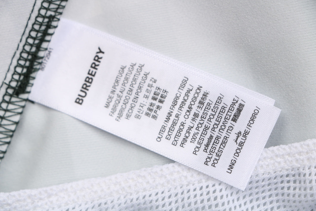 Burberry Diagonal Check Mesh-Lined Nylon Shorts — Forest Green