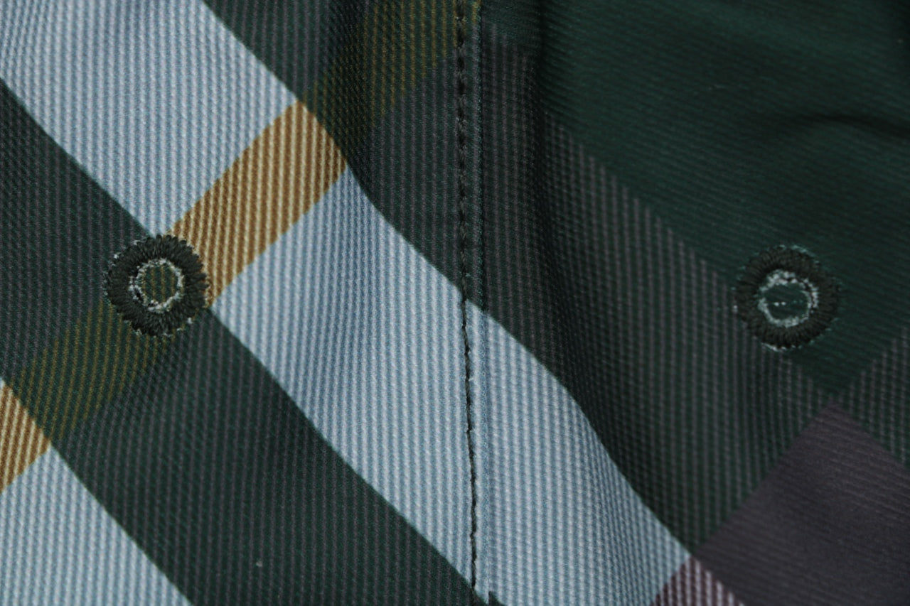 Burberry Diagonal Check Mesh-Lined Nylon Shorts — Forest Green