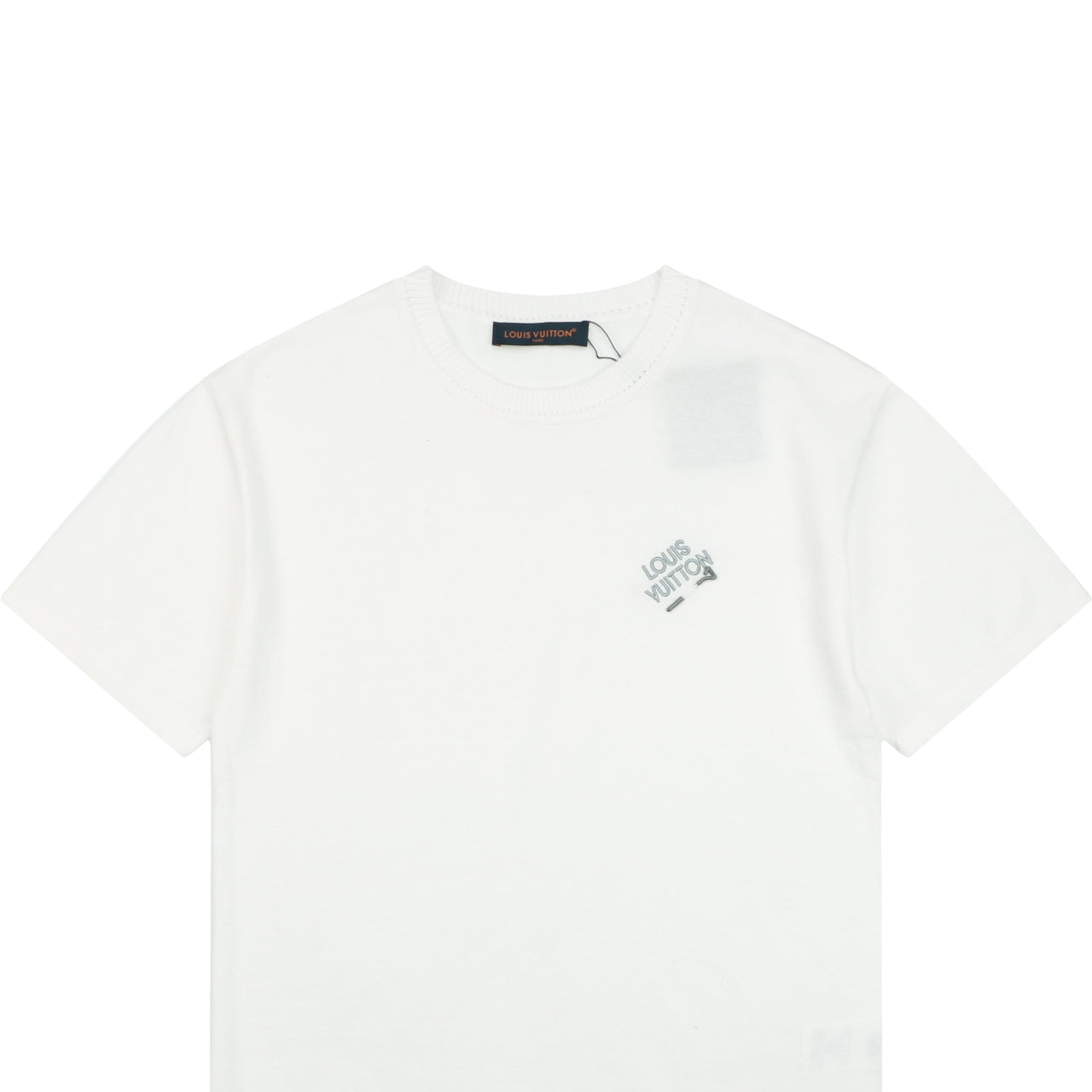 Louis Vuitton Pin-Letter Embroidered Knit Tee — White