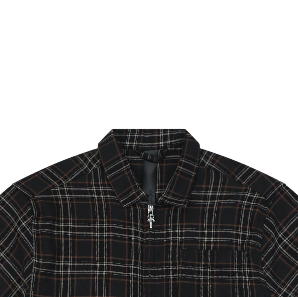 Chrome Hearts Check Short-Sleeve Shirt — Black