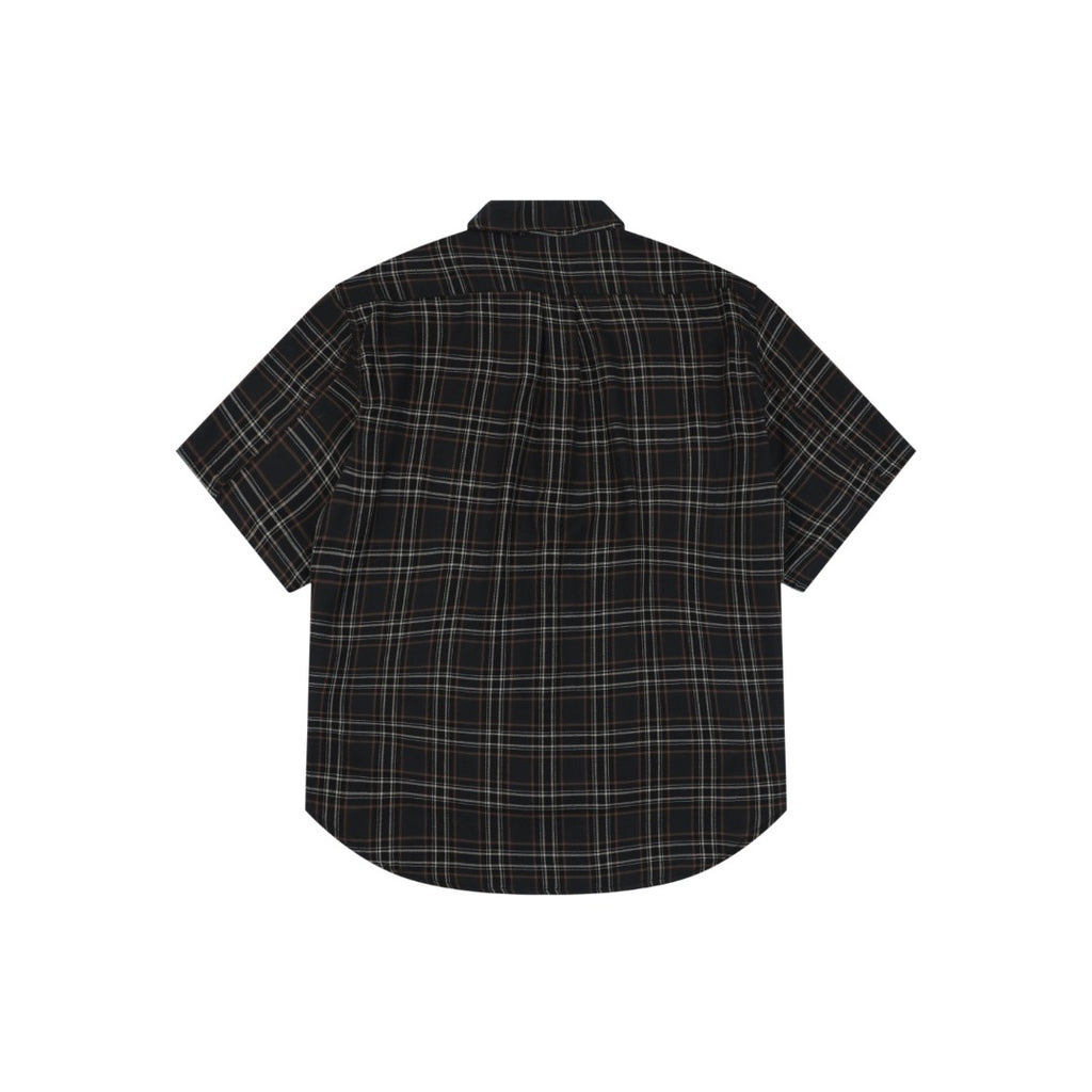 Chrome Hearts Check Short-Sleeve Shirt — Black