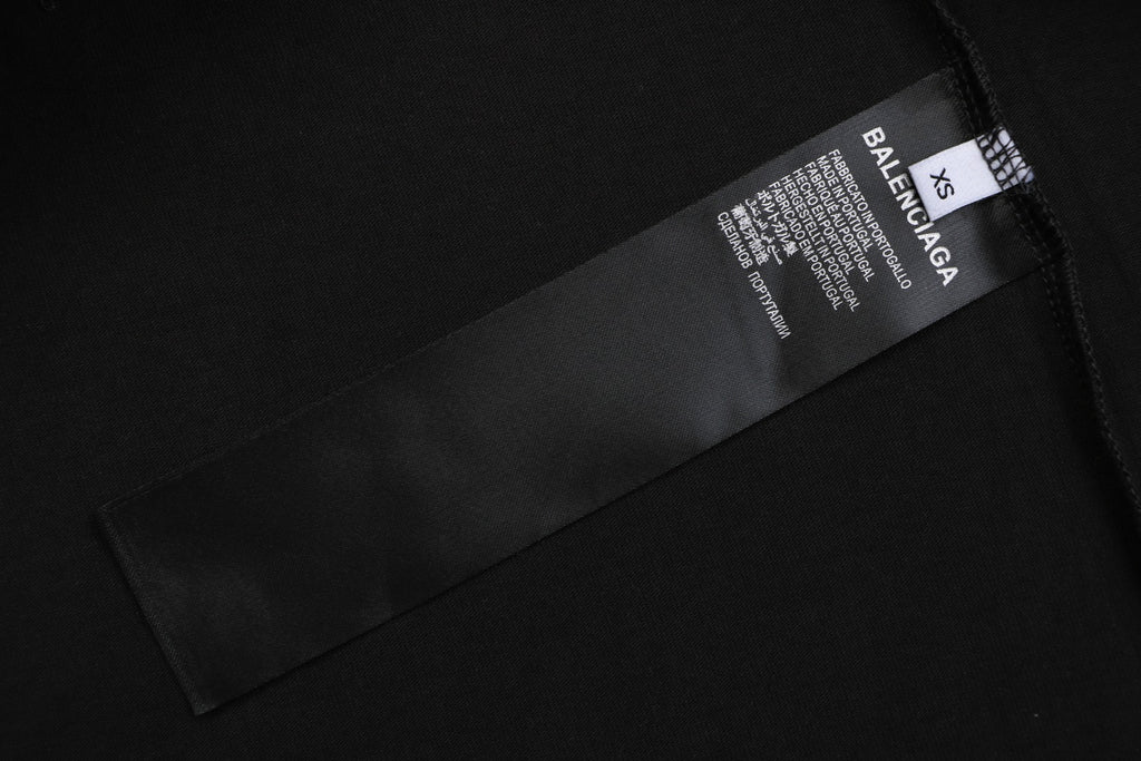 Balenciaga Oversized Back 3B Logo Embroidered Tee — Black