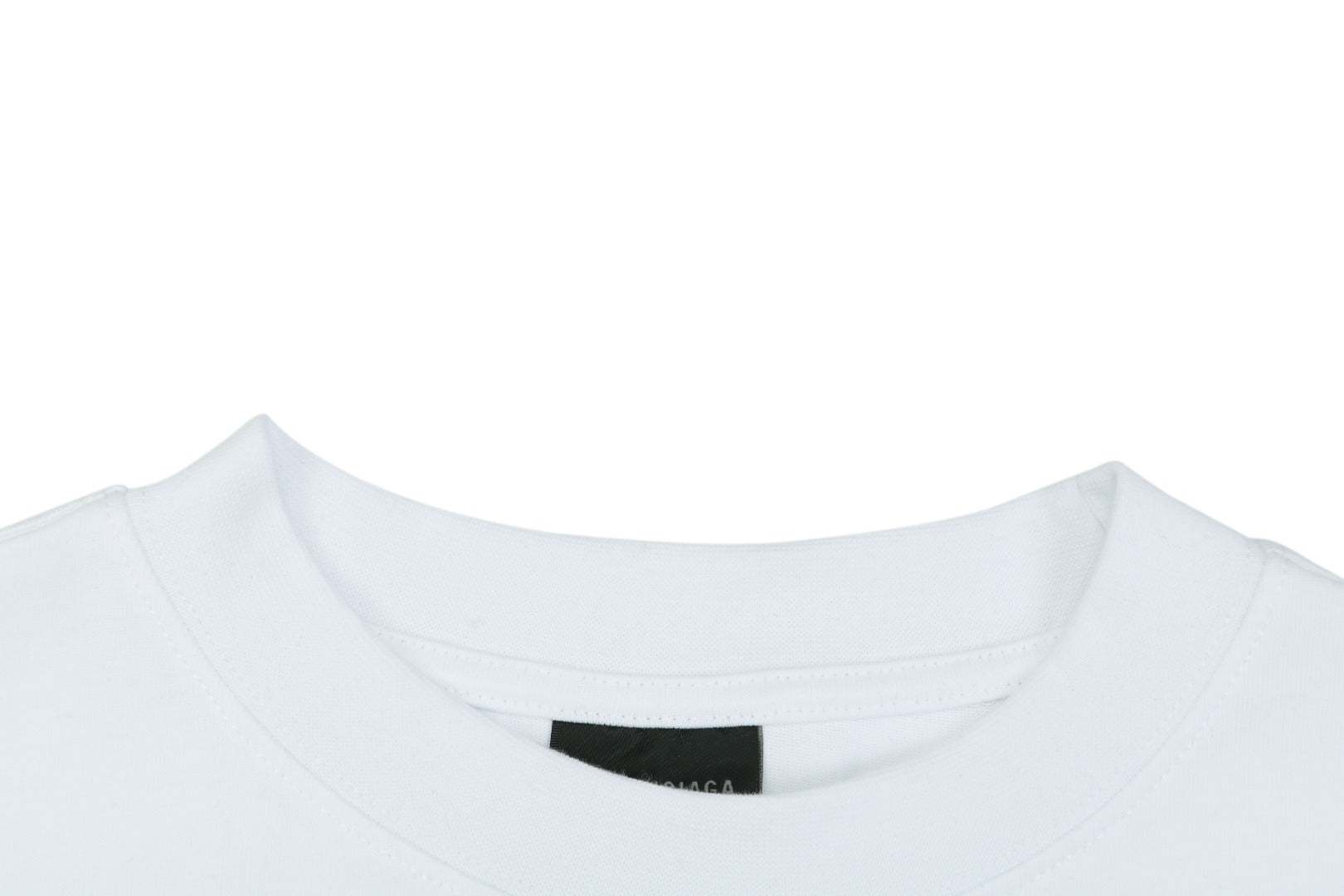 Balenciaga Oversized Back 3B Logo Embroidered Tee — White
