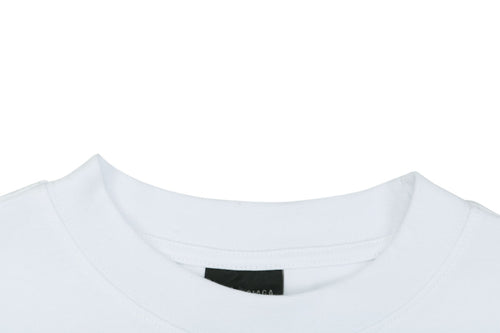 Balenciaga Oversized Back 3B Logo Embroidered Tee — White