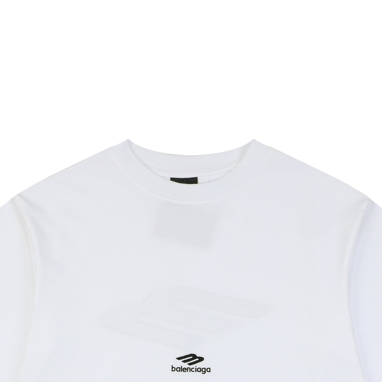 Balenciaga Oversized Back 3B Logo Embroidered Tee — White