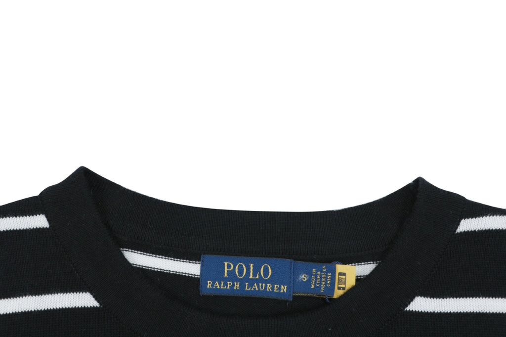 Polo Ralph Lauren Pony Logo Stripe Jacquard Tee — Black