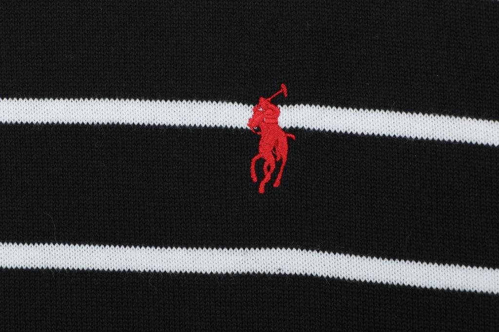 Polo Ralph Lauren Pony Logo Stripe Jacquard Tee — Black