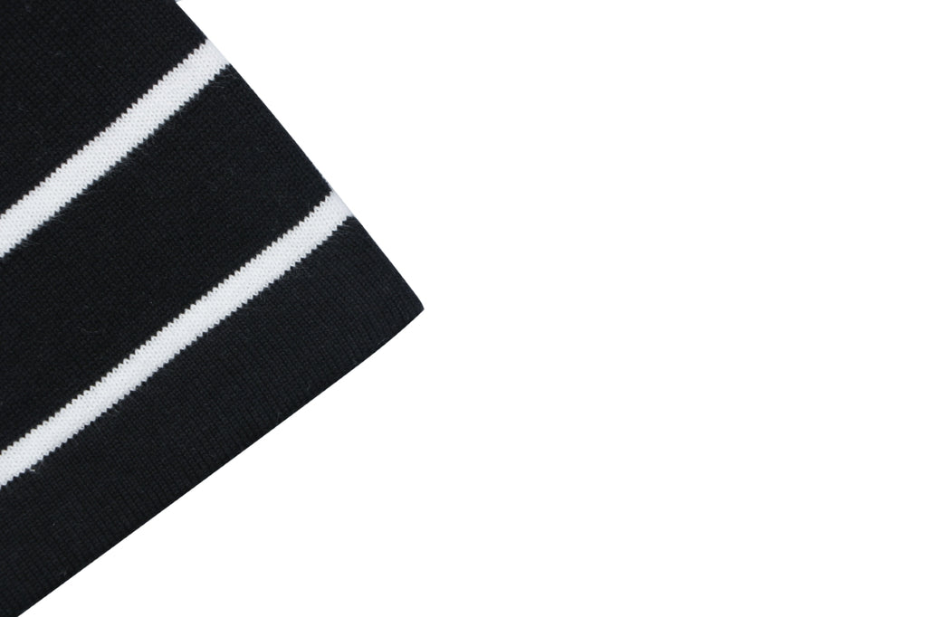Polo Ralph Lauren Pony Logo Stripe Jacquard Tee — Black