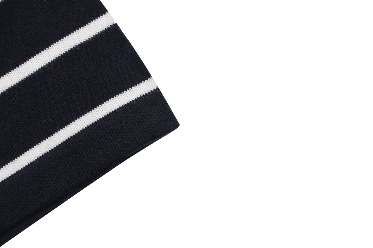 Polo Ralph Lauren Pony Logo Stripe Jacquard Tee — Navy
