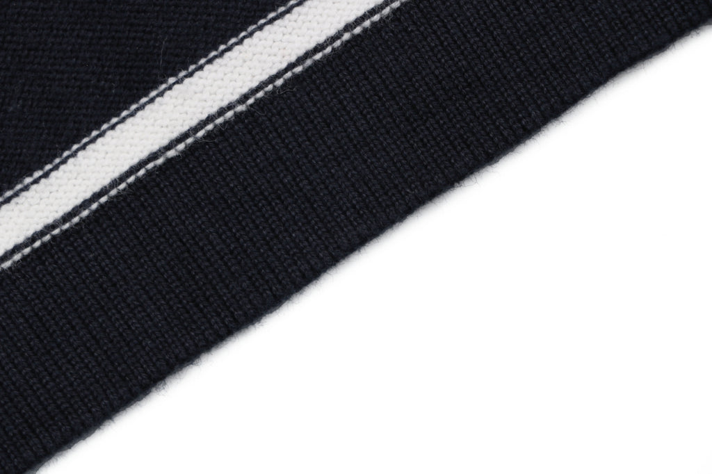 Polo Ralph Lauren Pony Logo Stripe Jacquard Tee — Navy