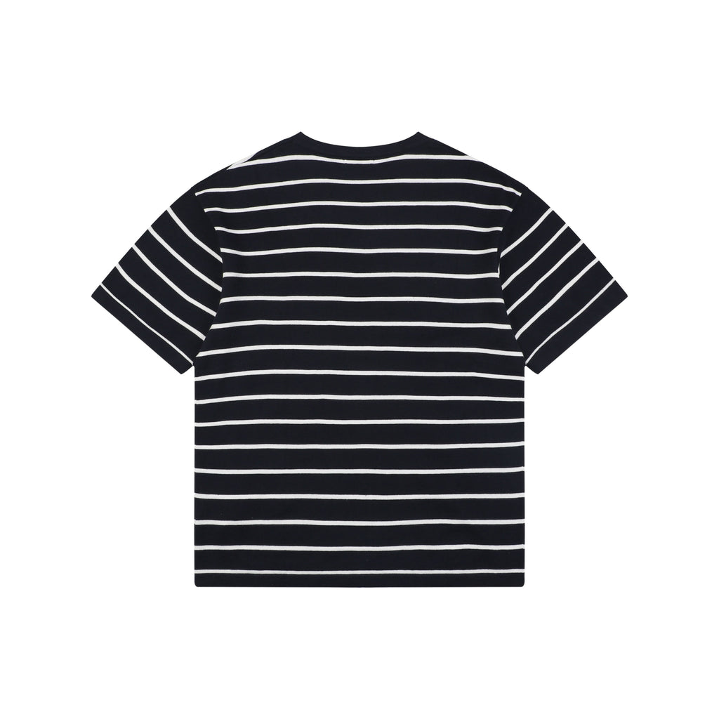 Polo Ralph Lauren Pony Logo Stripe Jacquard Tee — Navy