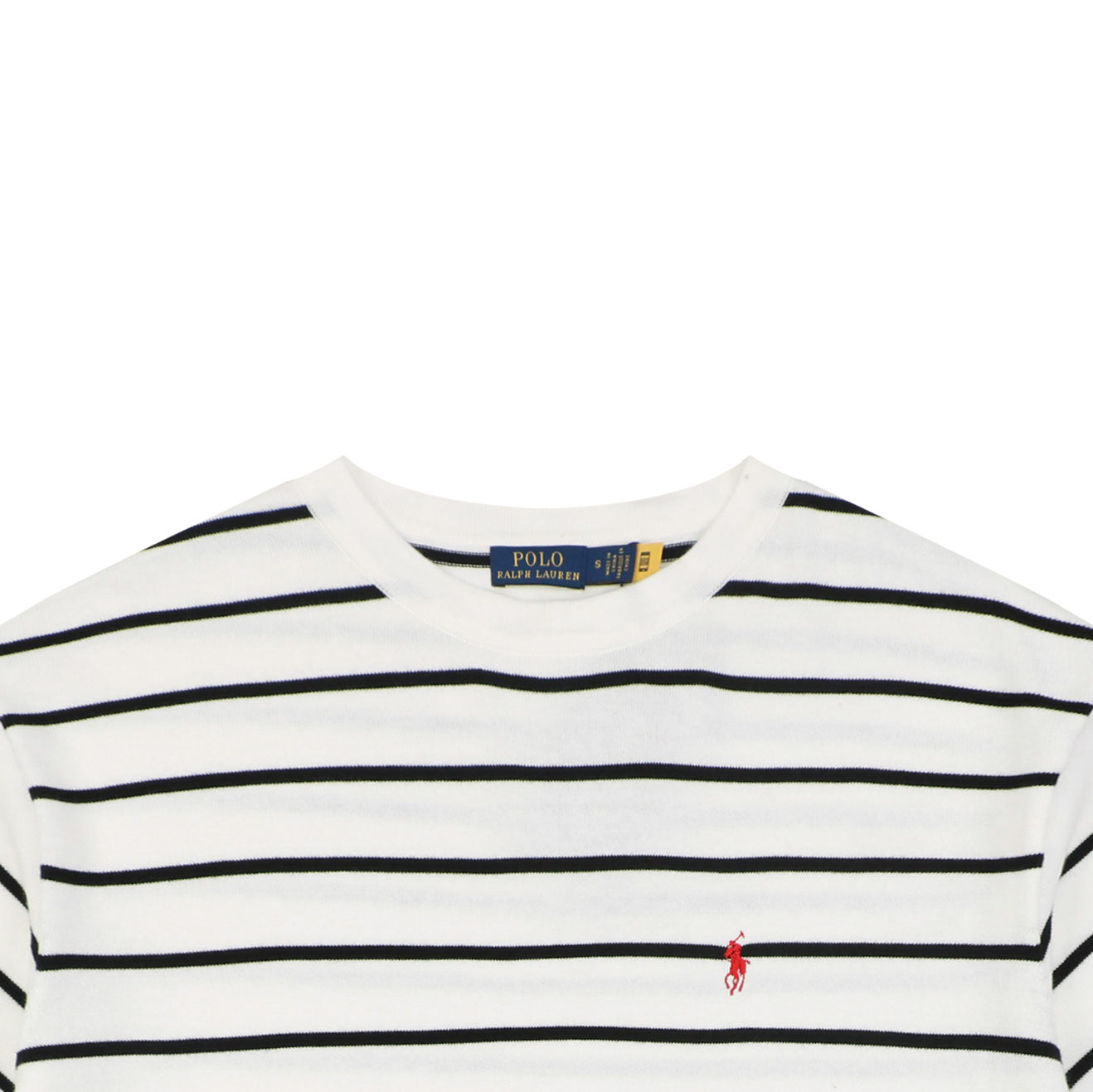 Polo Ralph Lauren Pony Logo Stripe Jacquard Tee — White