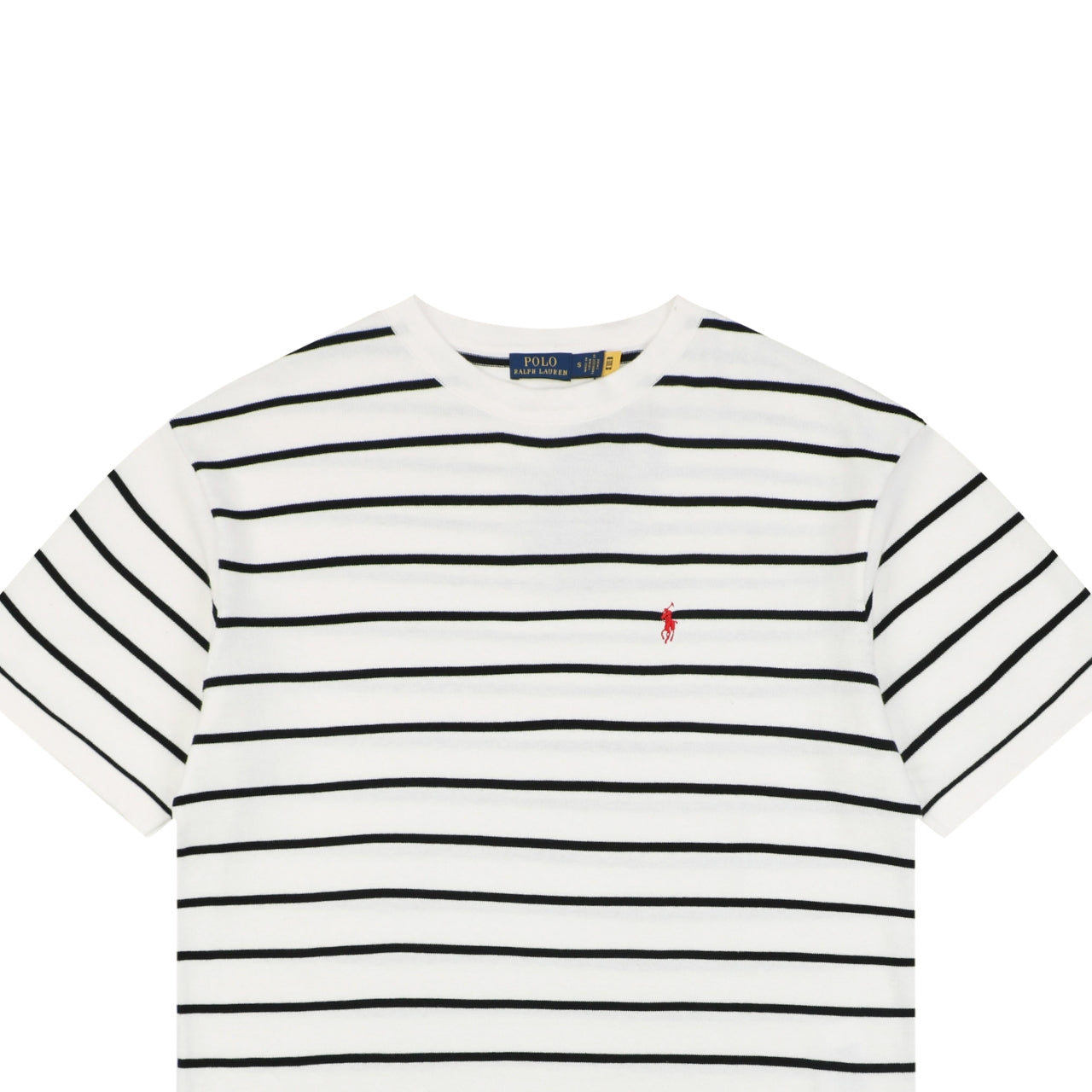 Polo Ralph Lauren Pony Logo Stripe Jacquard Tee — White