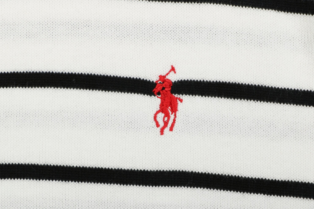 Polo Ralph Lauren Pony Logo Stripe Jacquard Tee — White