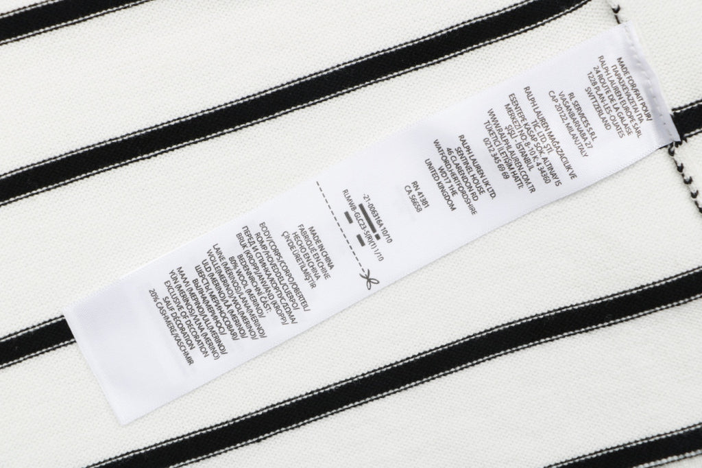 Polo Ralph Lauren Pony Logo Stripe Jacquard Tee — White