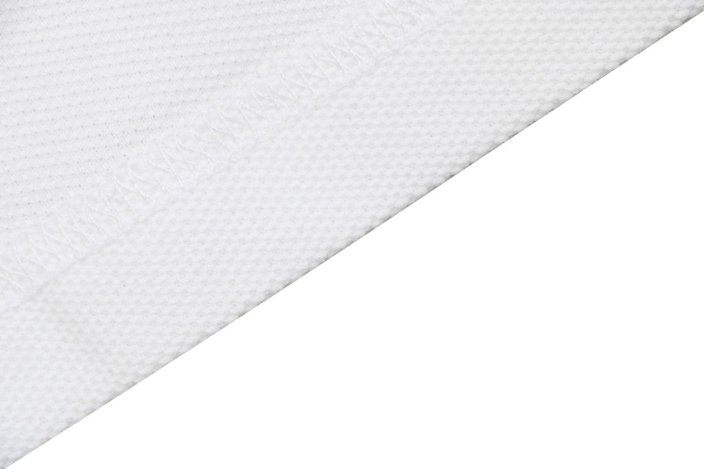 Moncler Signature Script Contrast-Collar Polo Tee — White/Black