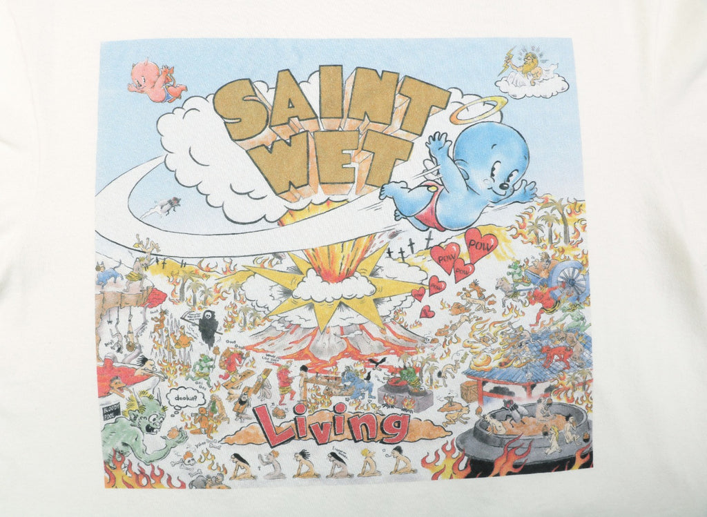 Saint Michael Volcano Party Graphic Tee — Vintage Cream