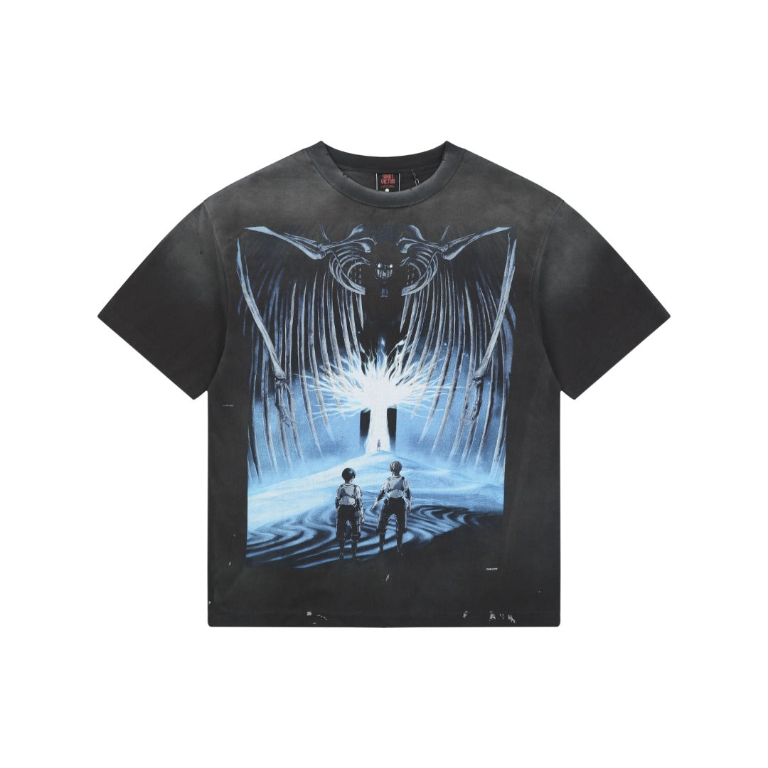 Saint Michael x Attack on Titan Confrontation Graphic Tee — Vintage Black