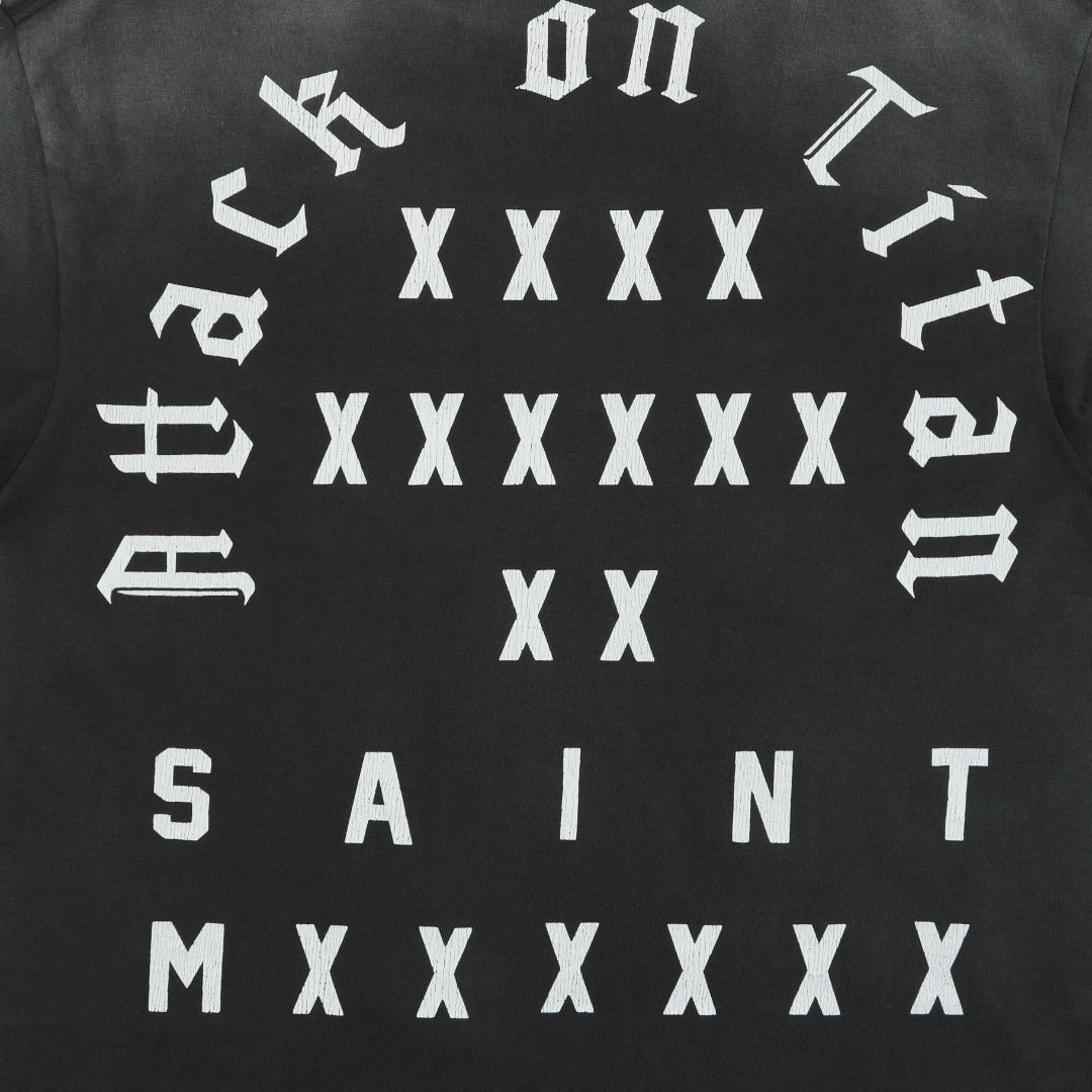 Saint Michael x Attack on Titan Confrontation Graphic Tee — Vintage Black