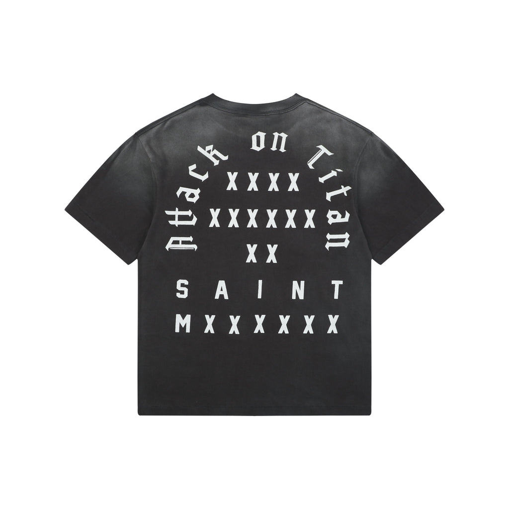 Saint Michael x Attack on Titan Confrontation Graphic Tee — Vintage Black