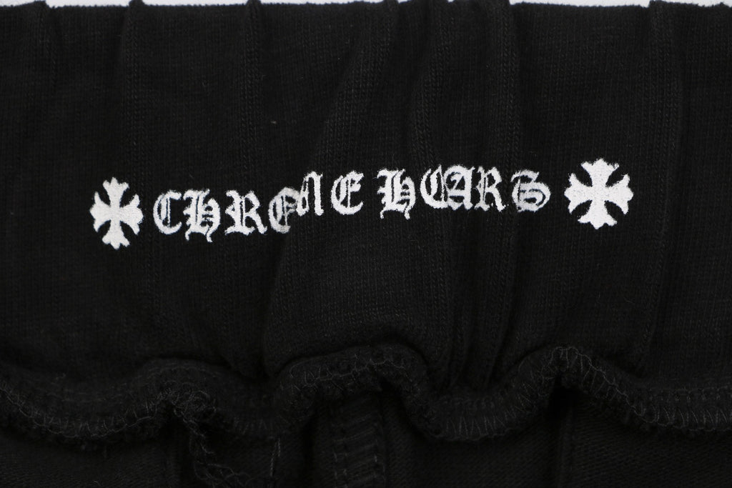 Chrome Hearts Sanskrit Seal Print Drawstring Shorts — Black