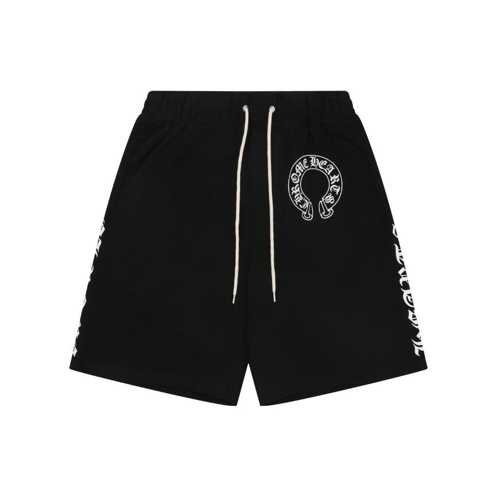Chrome Hearts Sanskrit Scroll Print Drawstring Shorts — Black