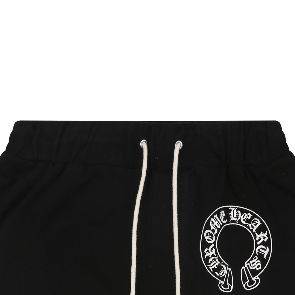 Chrome Hearts Sanskrit Scroll Print Drawstring Shorts — Black
