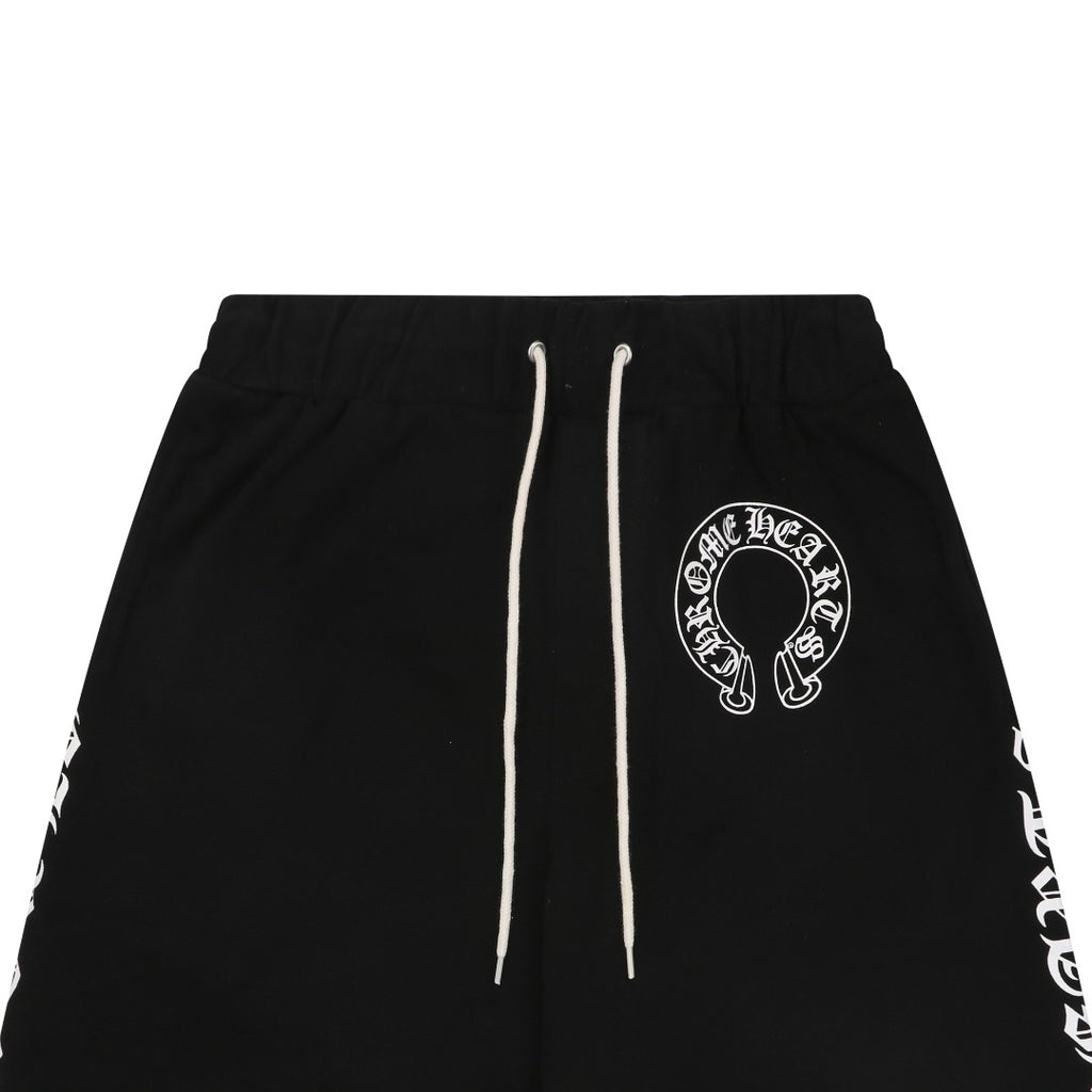 Chrome Hearts Sanskrit Scroll Print Drawstring Shorts — Black