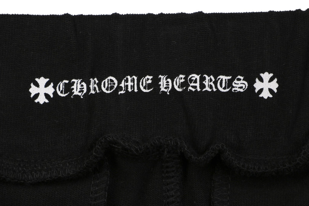 Chrome Hearts Sanskrit Scroll Print Drawstring Shorts — Black